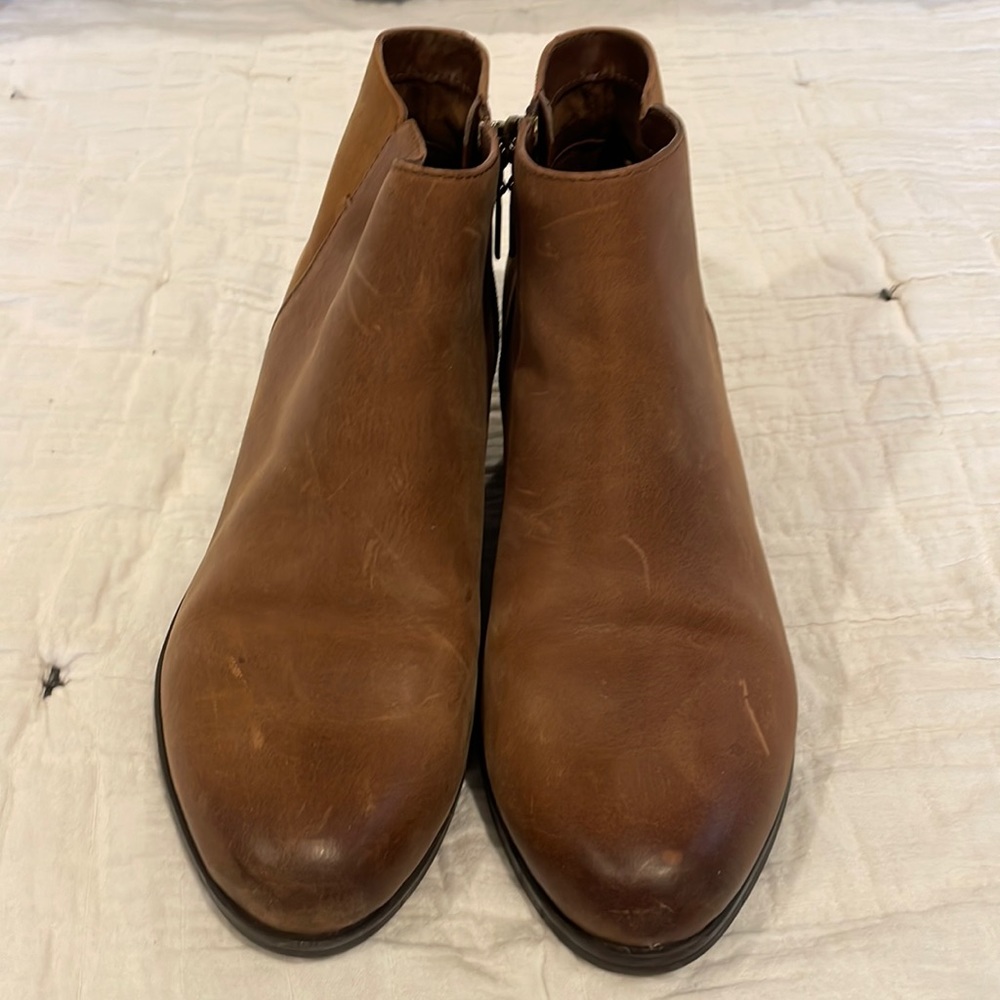 Brown booties.